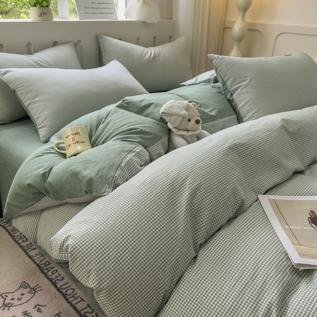 4Pcs Japan Linen |  Standard size duvet cover Bedding Set Drap Freesize | ID CL4P025COV018