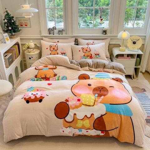 Set 4 Món Nỉ Nhung 200gr hình in 3D Capybara