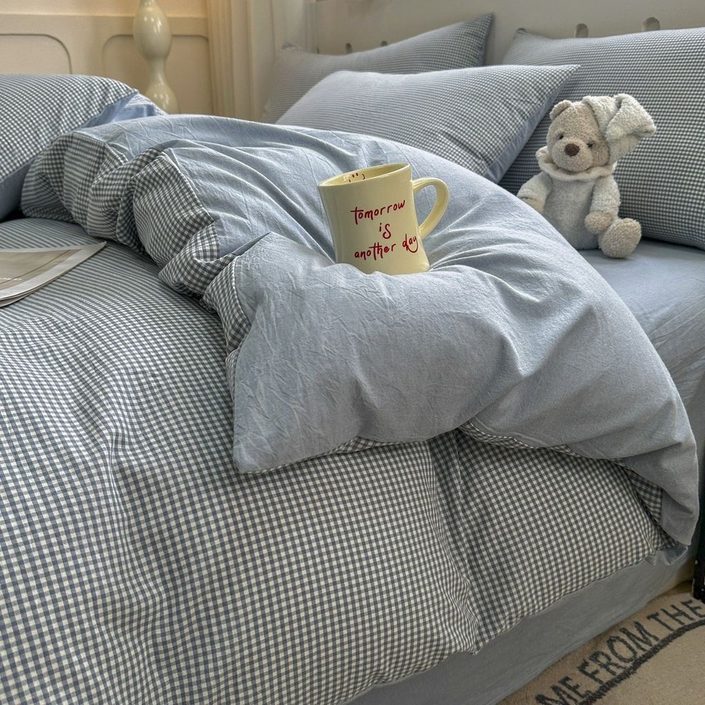 4Pcs Japan Linen |  Standard size duvet cover Bedding Set Drap Freesize | ID CL4P025COV014