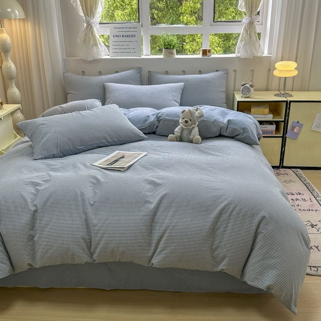 4Pcs Japan Linen |  Standard size duvet cover Bedding Set Drap Freesize | ID CL4P025COV014