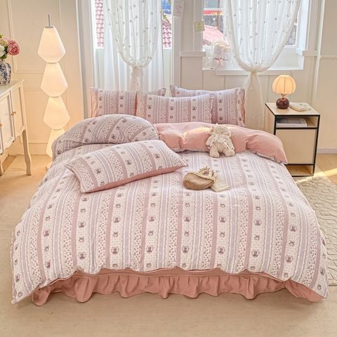 4Pcs Cotton Đũi Vintage Chần Phủ Freesize CodeSku84094