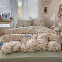 4Pcs Cotton Muslin Triple Layer | Set Cotton Linen 3 Lớp Bed Set | ID 4PCSGACCT01