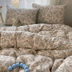 4Pcs Cotton Muslin Triple Layer | Set Cotton Linen 3 Lớp Bed Set | ID 4PCSGACCT01