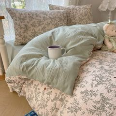 4Pcs Cotton Muslin Triple Layer | Set Cotton Linen 3 Lớp Bed Set | ID 4PCSGACCT01