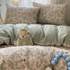 4Pcs Cotton Muslin Triple Layer | Set Cotton Linen 3 Lớp Bed Set | ID 4PCSGACCT01