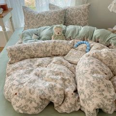 4Pcs Cotton Muslin Triple Layer | Set Cotton Linen 3 Lớp Bed Set | ID 4PCSGACCT01