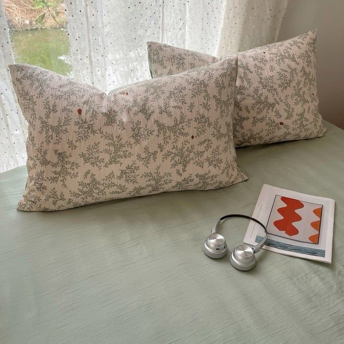 4Pcs Cotton Muslin Triple Layer | Set Cotton Linen 3 Lớp Bed Set | ID 4PCSGACCT01