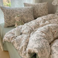 4Pcs Cotton Muslin Triple Layer | Set Cotton Linen 3 Lớp Bed Set | ID 4PCSGACCT01