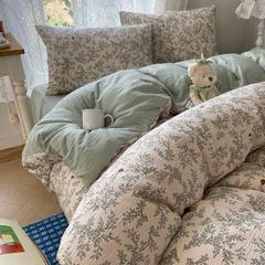 4Pcs Cotton Muslin Triple Layer | Set Cotton Linen 3 Lớp Bed Set | ID 4PCSGACCT01