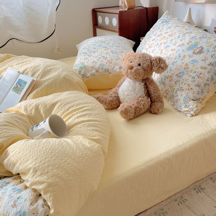 4Pcs PreCloud Linen | Set Đũi Xu Kem Style trẻ trung hiện đại | ID 4PCSPRECLOUD75