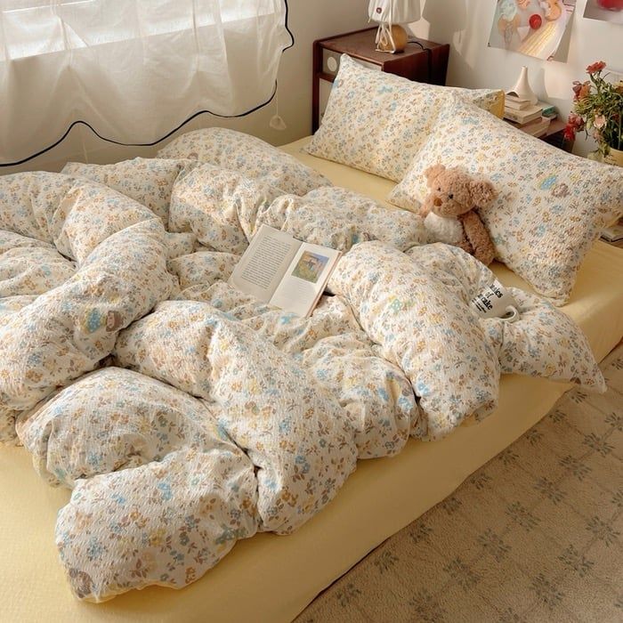 4Pcs PreCloud Linen | Set Đũi Xu Kem Style trẻ trung hiện đại | ID 4PCSPRECLOUD75