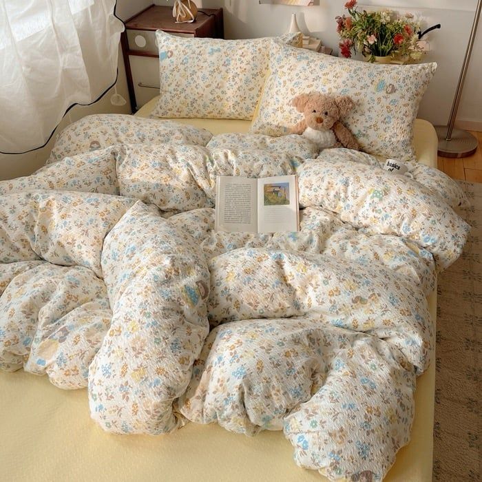 4Pcs PreCloud Linen | Set Đũi Xu Kem Style trẻ trung hiện đại | ID 4PCSPRECLOUD75