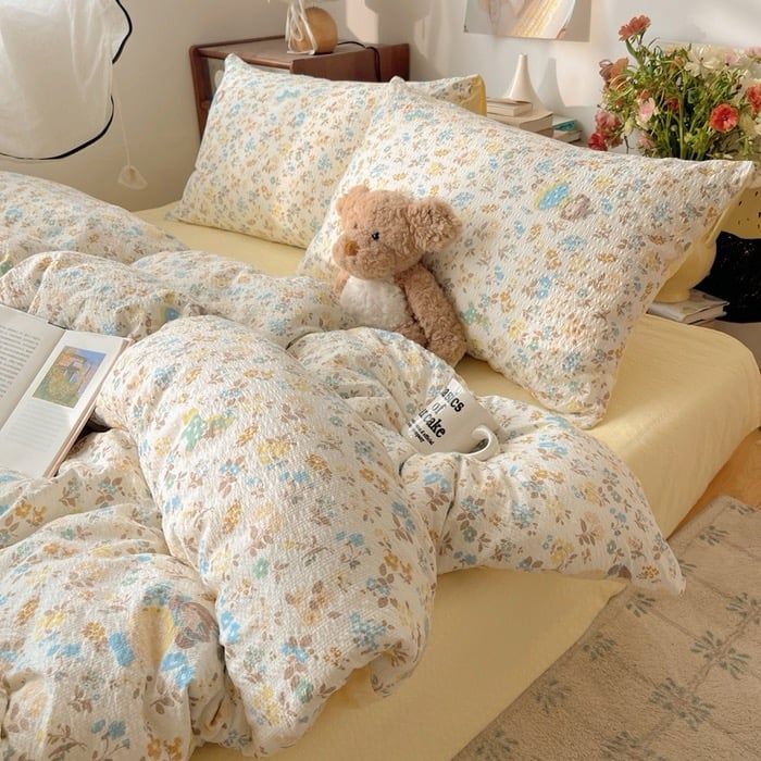 4Pcs PreCloud Linen | Set Đũi Xu Kem Style trẻ trung hiện đại | ID 4PCSPRECLOUD75