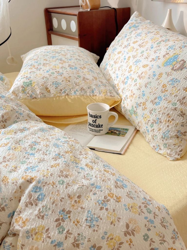 4Pcs PreCloud Linen | Set Đũi Xu Kem Style trẻ trung hiện đại | ID 4PCSPRECLOUD75