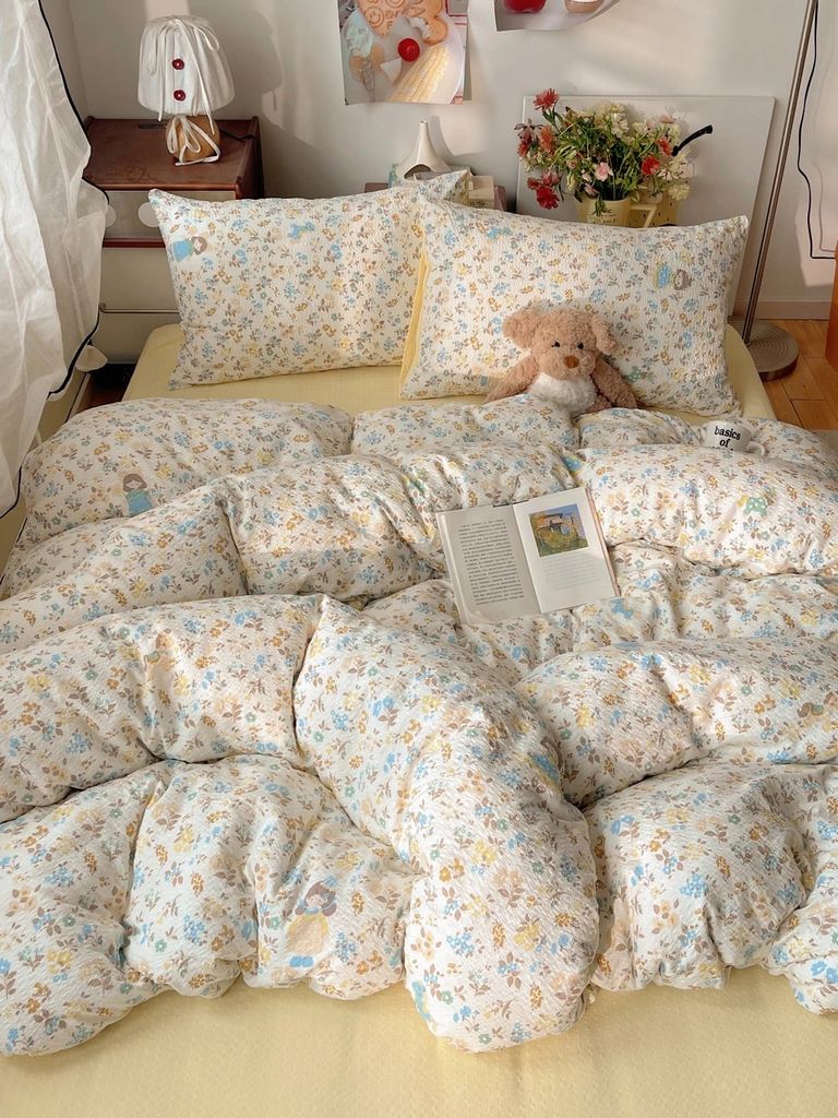 4Pcs PreCloud Linen | Set Đũi Xu Kem Style trẻ trung hiện đại | ID 4PCSPRECLOUD75