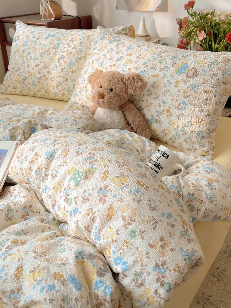 4Pcs PreCloud Linen | Set Đũi Xu Kem Style trẻ trung hiện đại | ID 4PCSPRECLOUD75