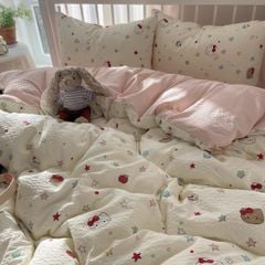 4Pcs PreCloud Linen | Set Đũi Xu Kem Style trẻ trung hiện đại | ID 4PCSPRECLOUD76