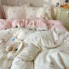 4Pcs PreCloud Linen | Set Đũi Xu Kem Style trẻ trung hiện đại | ID 4PCSPRECLOUD67