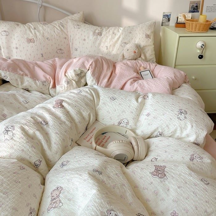 4Pcs PreCloud Linen | Set Đũi Xu Kem Style trẻ trung hiện đại | ID 4PCSPRECLOUD67