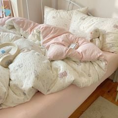 4Pcs PreCloud Linen | Set Đũi Xu Kem Style trẻ trung hiện đại | ID 4PCSPRECLOUD67