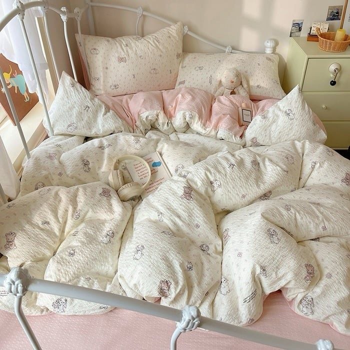 4Pcs PreCloud Linen | Set Đũi Xu Kem Style trẻ trung hiện đại | ID 4PCSPRECLOUD67