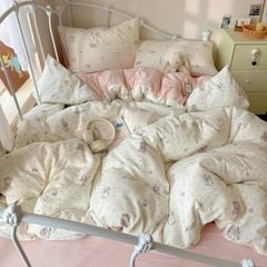 4Pcs PreCloud Linen | Set Đũi Xu Kem Style trẻ trung hiện đại | ID 4PCSPRECLOUD67
