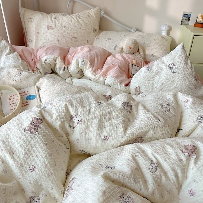 4Pcs PreCloud Linen | Set Đũi Xu Kem Style trẻ trung hiện đại | ID 4PCSPRECLOUD67