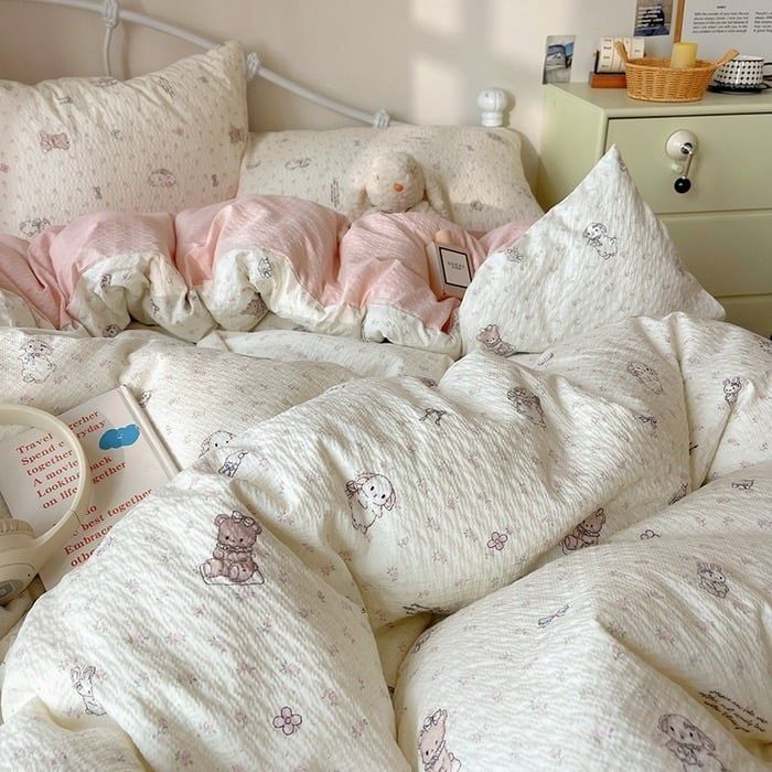 4Pcs PreCloud Linen | Set Đũi Xu Kem Style trẻ trung hiện đại | ID 4PCSPRECLOUD67