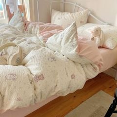4Pcs PreCloud Linen | Set Đũi Xu Kem Style trẻ trung hiện đại | ID 4PCSPRECLOUD67