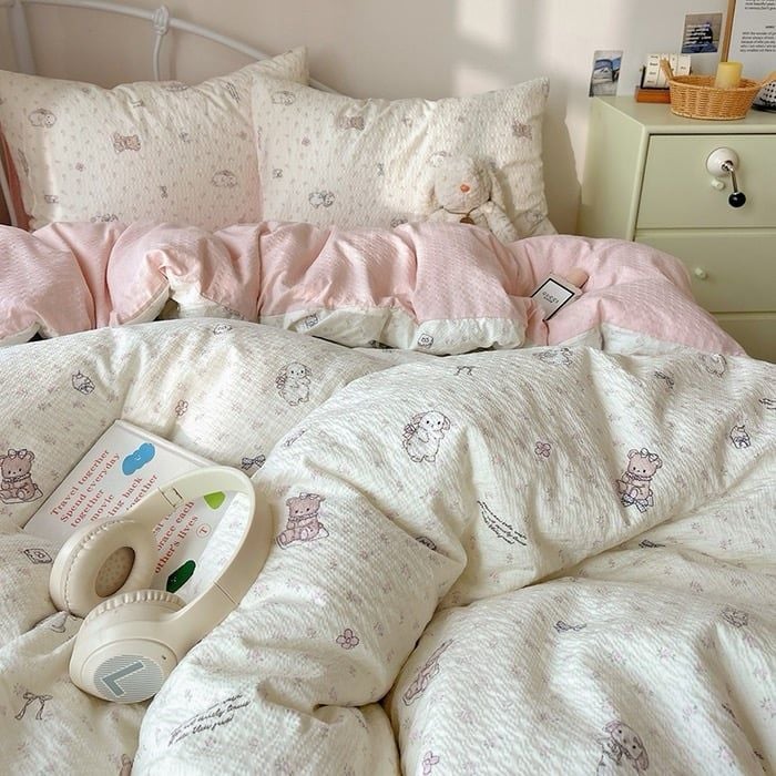 4Pcs PreCloud Linen | Set Đũi Xu Kem Style trẻ trung hiện đại | ID 4PCSPRECLOUD67