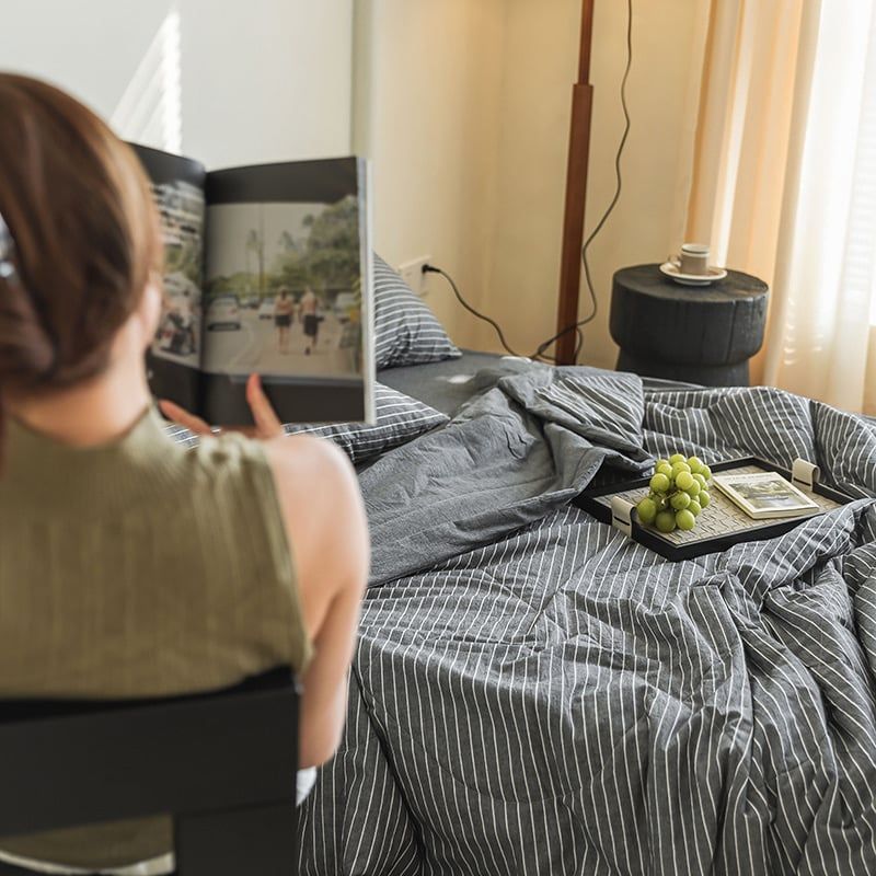 4Pcs Japan Linen |  New Colection Bedsets Summer Blanket 230*200 Drap Freesize | ID jp025017