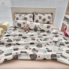 5Pcs Cotton Linen Beddingset Summer Quilt Zaza Home