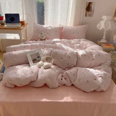 4Pcs Cotton Muslin Triple Layer | Set Cotton Linen 3 Lớp Bed Set | ID 4PCSGACCT02
