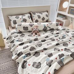 5Pcs Cotton Linen Beddingset Summer Quilt Zaza Home