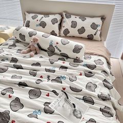 5Pcs Cotton Linen Beddingset Summer Quilt Zaza Home