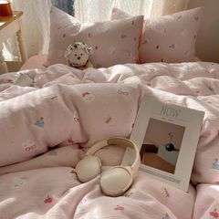 4Pcs Cotton Muslin Triple Layer | Set Cotton Linen 3 Lớp Bed Set | ID 4PCSGACCT02