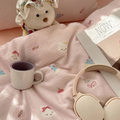 4Pcs Cotton Muslin Triple Layer | Set Cotton Linen 3 Lớp Bed Set | ID 4PCSGACCT02