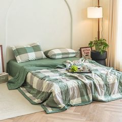 4Pcs Japan Linen |  New Colection Bedsets Summer Blanket 230*200 Drap Freesize | ID jp025019