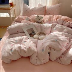 4Pcs Cotton Muslin Triple Layer | Set Cotton Linen 3 Lớp Bed Set | ID 4PCSGACCT02
