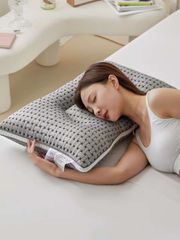 RUỘT GỐI MATXA DỆT KIM ĐAN TRE THIẾT KẾ CÔNG THÁI HỌC ĐỊNH HÌNH CHỐNG MỎI VAI GÁY SIZE 48*74CM