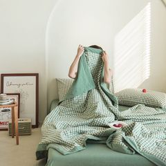 4Pcs Japan Linen |  New Colection Bedsets Summer Blanket 230*200 Drap Freesize | ID jp025020