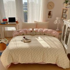 4Pcs Cotton Muslin Triple Layer | Set Cotton Linen 3 Lớp Bed Set | ID 4PCSGACCT19