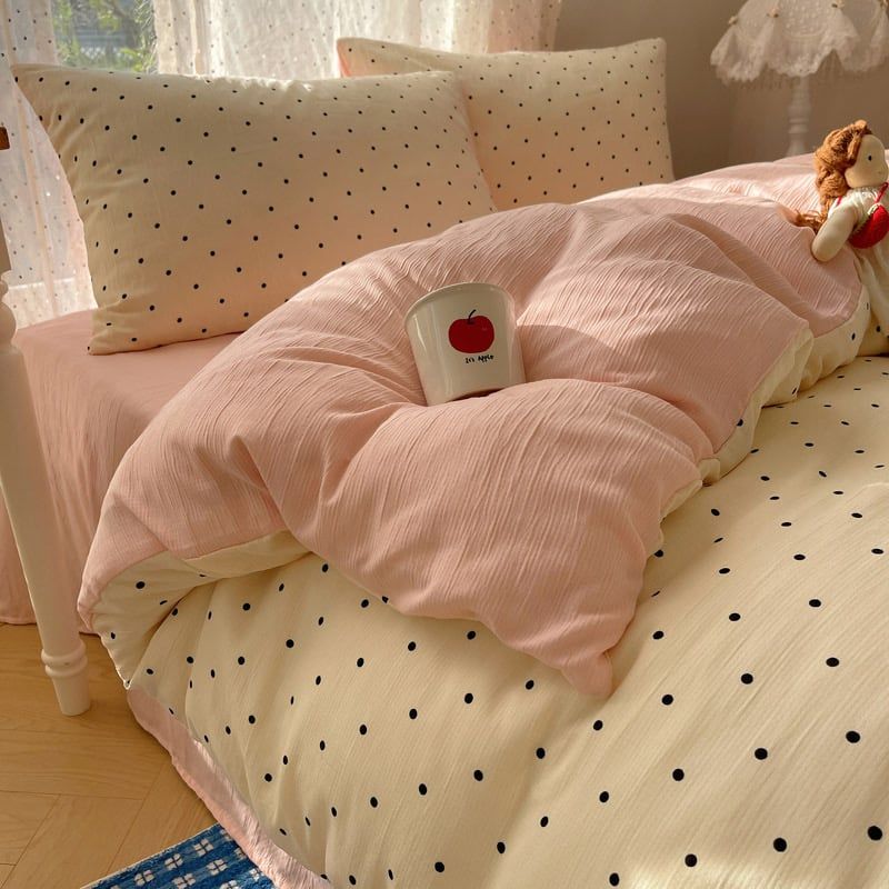 4Pcs Cotton Muslin Triple Layer | Set Cotton Linen 3 Lớp Bed Set | ID 4PCSGACCT19