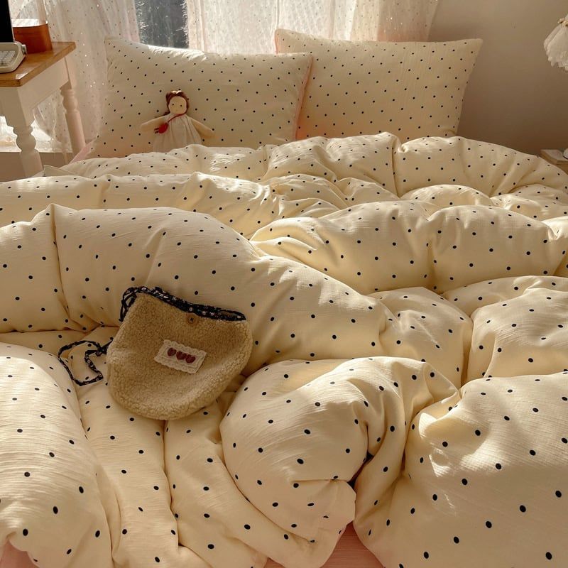 4Pcs Cotton Muslin Triple Layer | Set Cotton Linen 3 Lớp Bed Set | ID 4PCSGACCT19