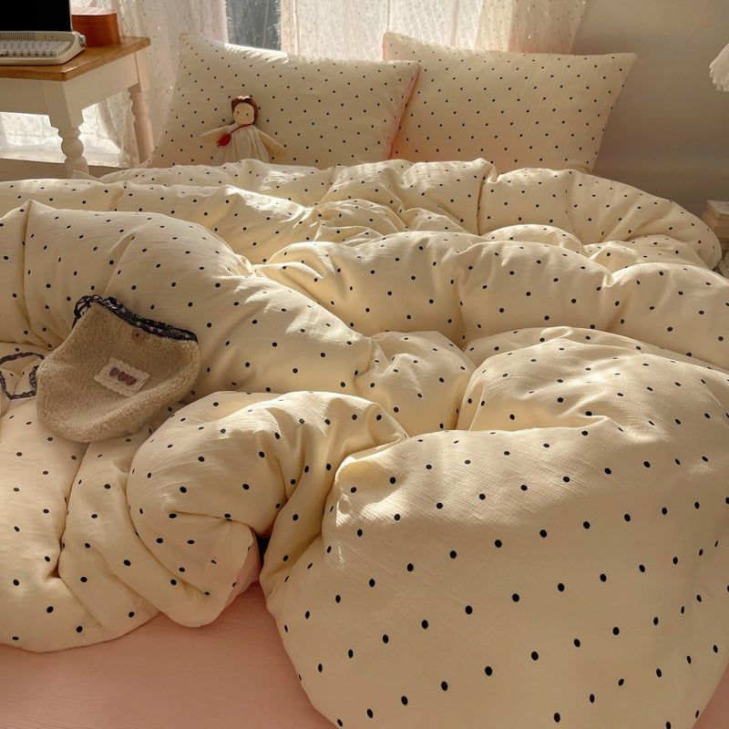 4Pcs Cotton Muslin Triple Layer | Set Cotton Linen 3 Lớp Bed Set | ID 4PCSGACCT19