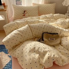4Pcs Cotton Muslin Triple Layer | Set Cotton Linen 3 Lớp Bed Set | ID 4PCSGACCT19