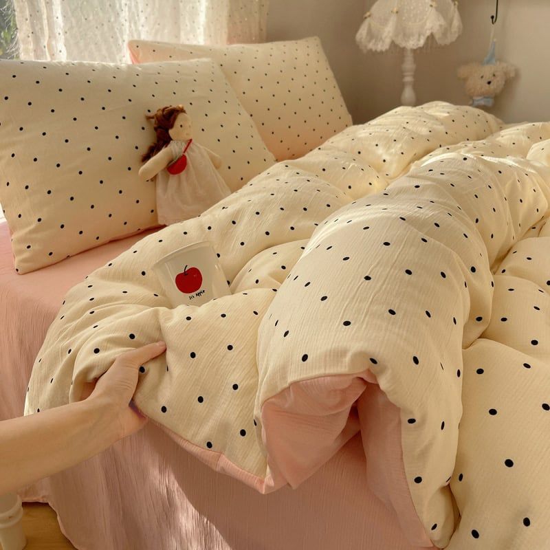 4Pcs Cotton Muslin Triple Layer | Set Cotton Linen 3 Lớp Bed Set | ID 4PCSGACCT19