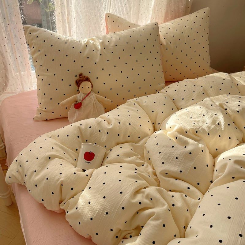 4Pcs Cotton Muslin Triple Layer | Set Cotton Linen 3 Lớp Bed Set | ID 4PCSGACCT19