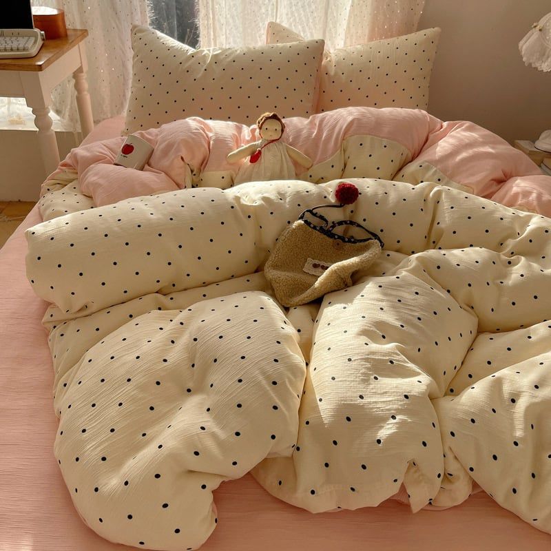 4Pcs Cotton Muslin Triple Layer | Set Cotton Linen 3 Lớp Bed Set | ID 4PCSGACCT19