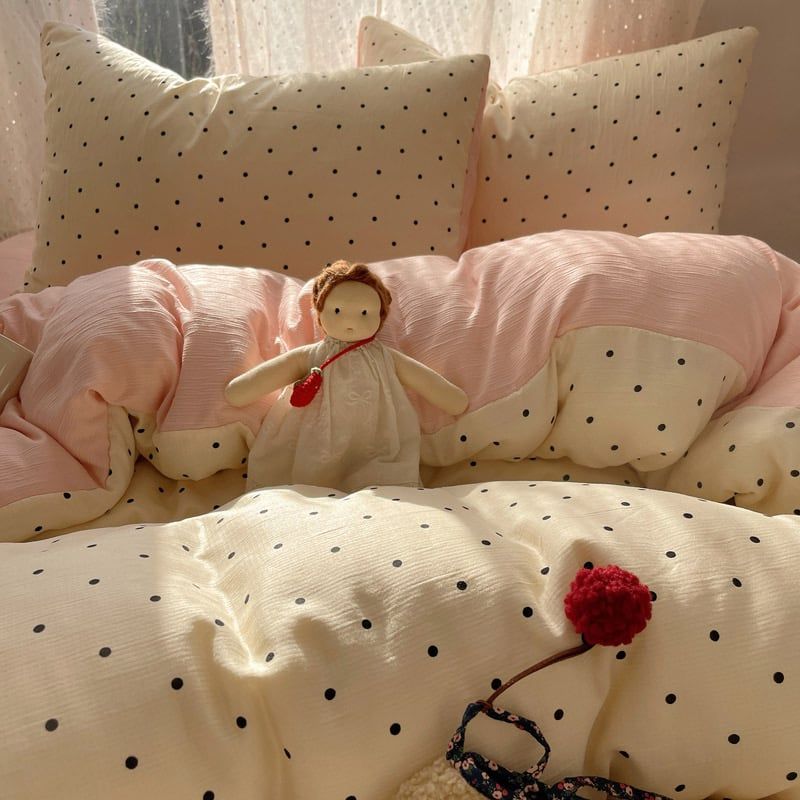 4Pcs Cotton Muslin Triple Layer | Set Cotton Linen 3 Lớp Bed Set | ID 4PCSGACCT19